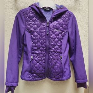 Girls Purple Fleece Lined Waterproof Jacket